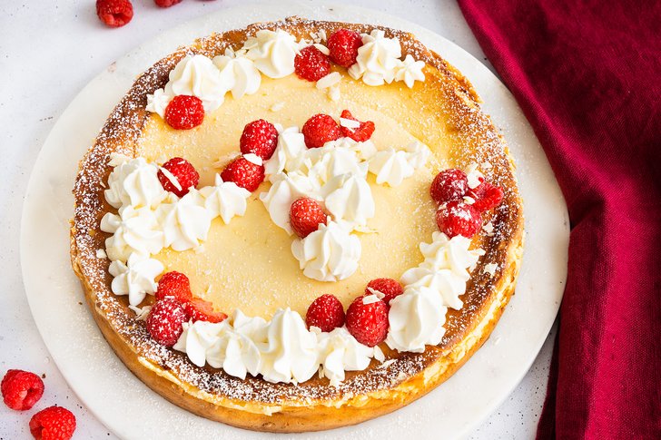 Käsekuchen ohne Boden mit Puddingpulver