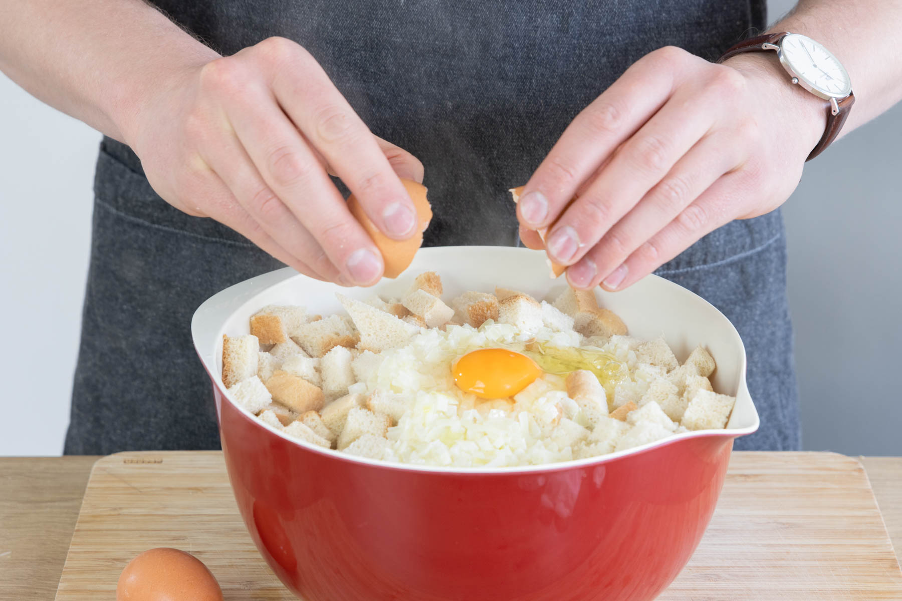 Eier dazugeben