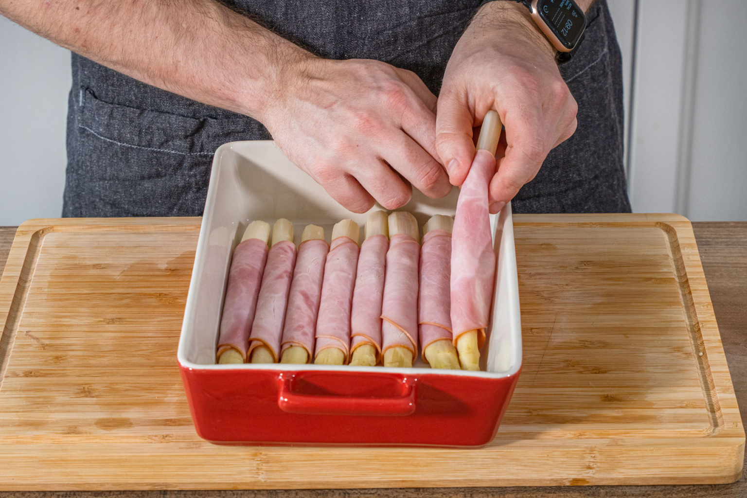 Überbackene Schinken-Spargel-Röllchen | Rezept