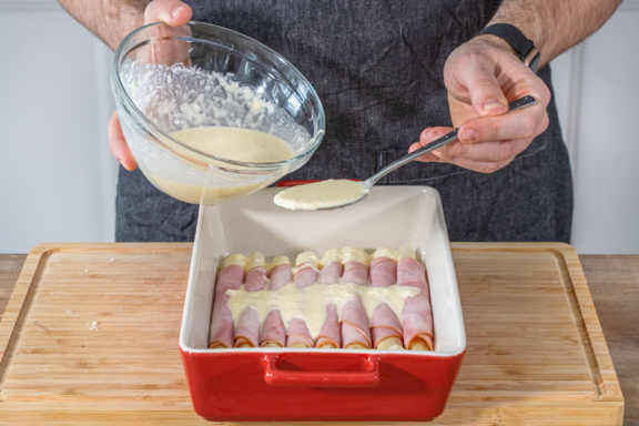 Überbackene Schinken-Spargel-Röllchen | Rezept