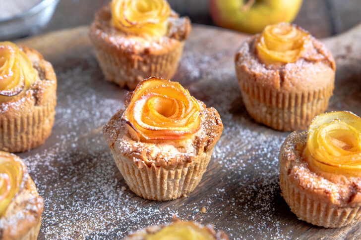 schnelle Apfelrosen Muffins