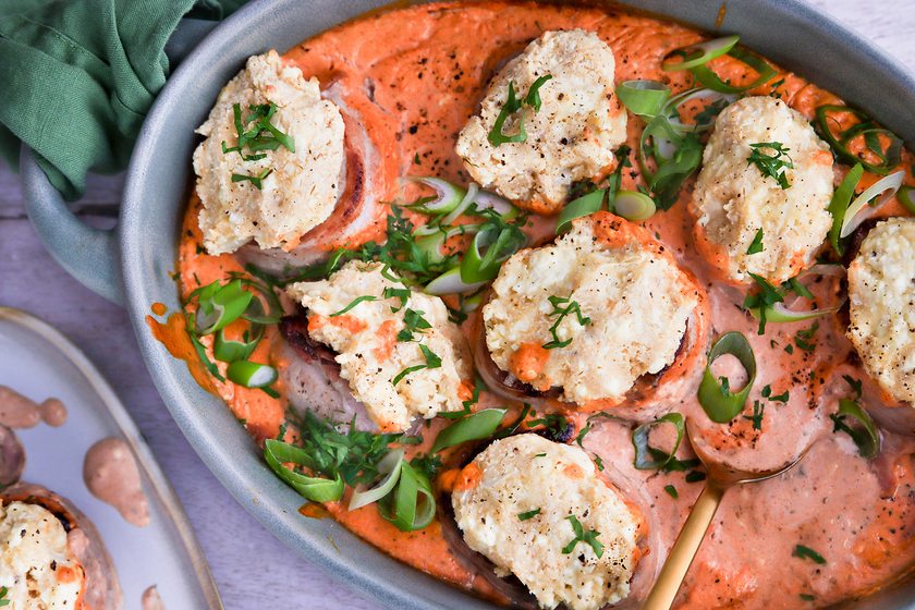 Überbackene Schweinemedaillons aus dem Backofen