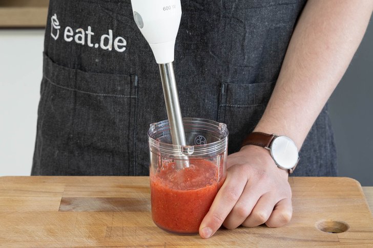 Erdbeeren pürieren