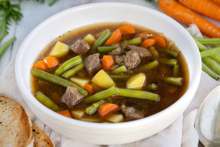 Grüner Bohneneintopf mit Rindfleisch