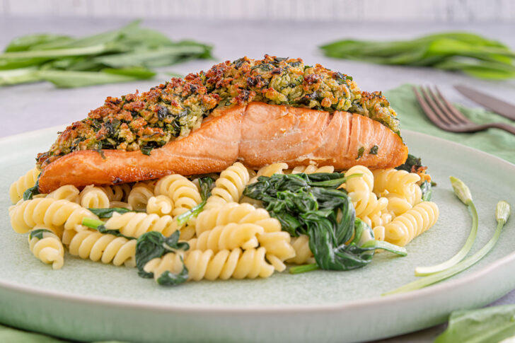 Lachs mit Bärlauch Kruste