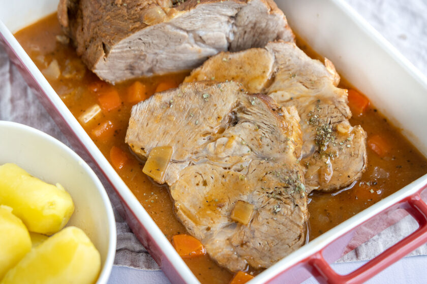 Schweinenackenbraten mit Biersoße