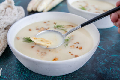 Vegane Spargelsuppe ohne Sahne