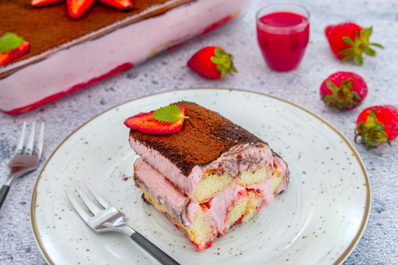 Erdbeer-Tiramisu ohne Ei