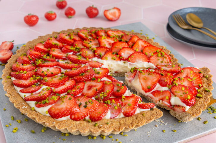 Erdbeerkuchen mit Vanillecreme