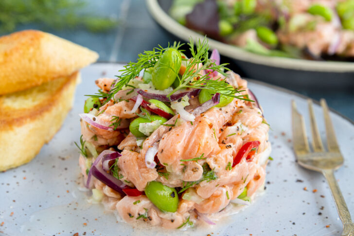 Lachs-Ceviche mit Edamame