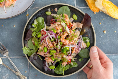Lachs-Ceviche mit Edamame