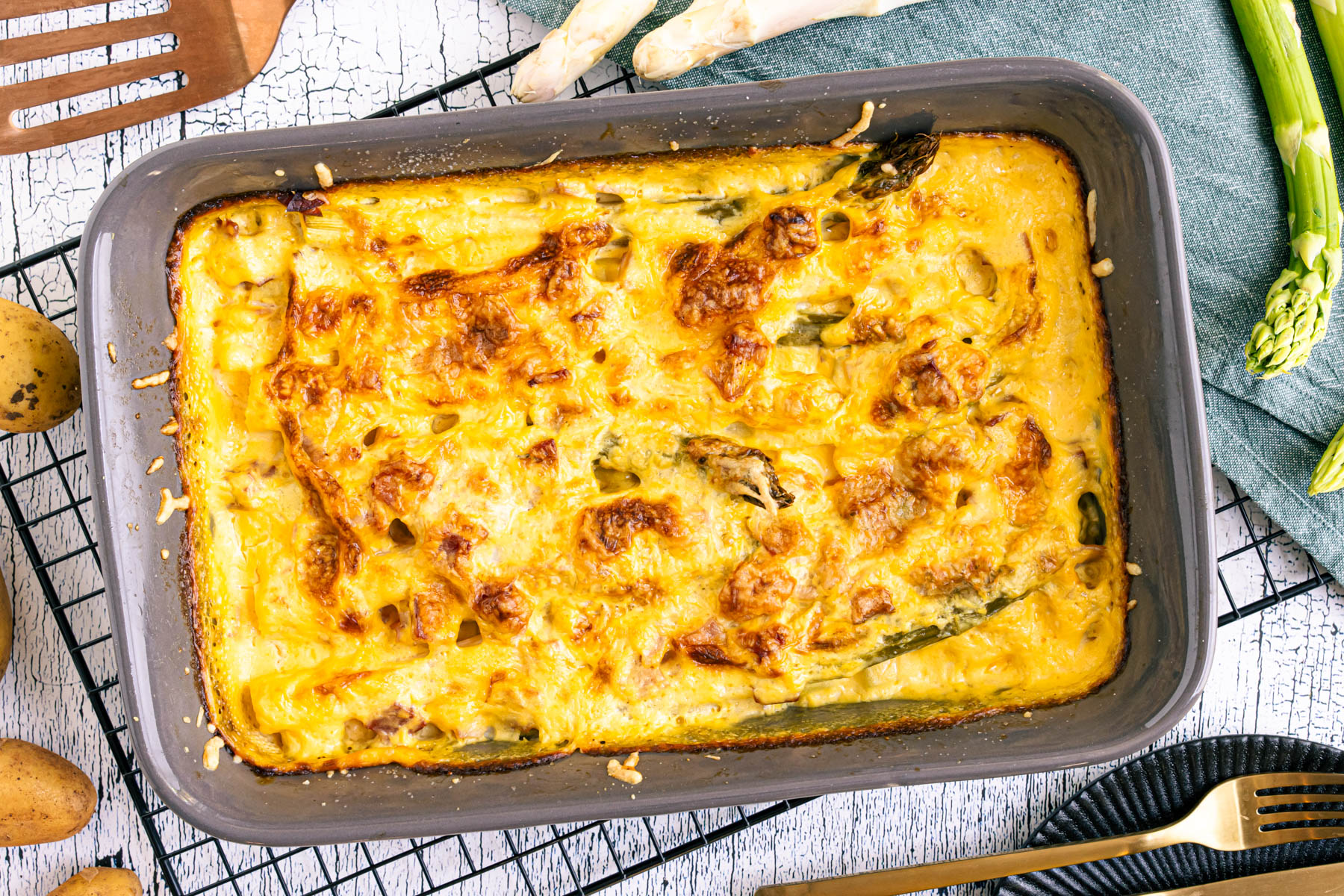 Schnelles Spargelgratin | Rezept