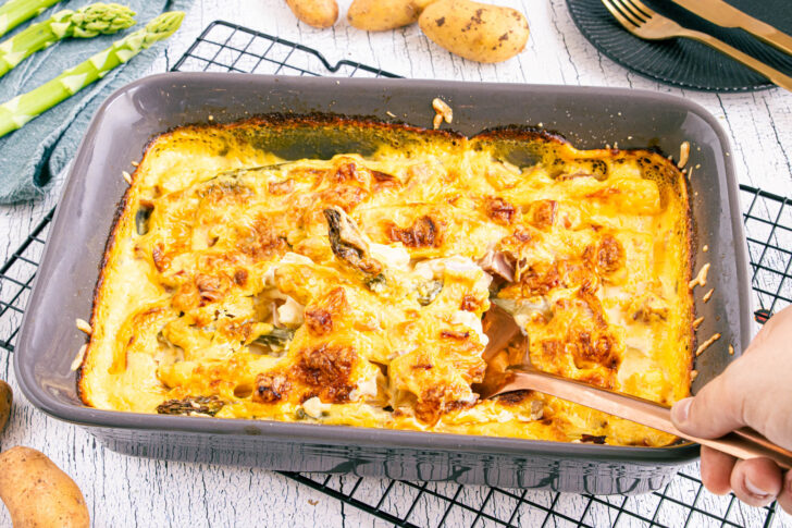 Schnelles Spargelgratin
