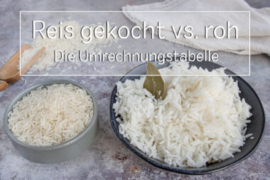 Umrechnungstabelle gekochter und roher Reis - Titel