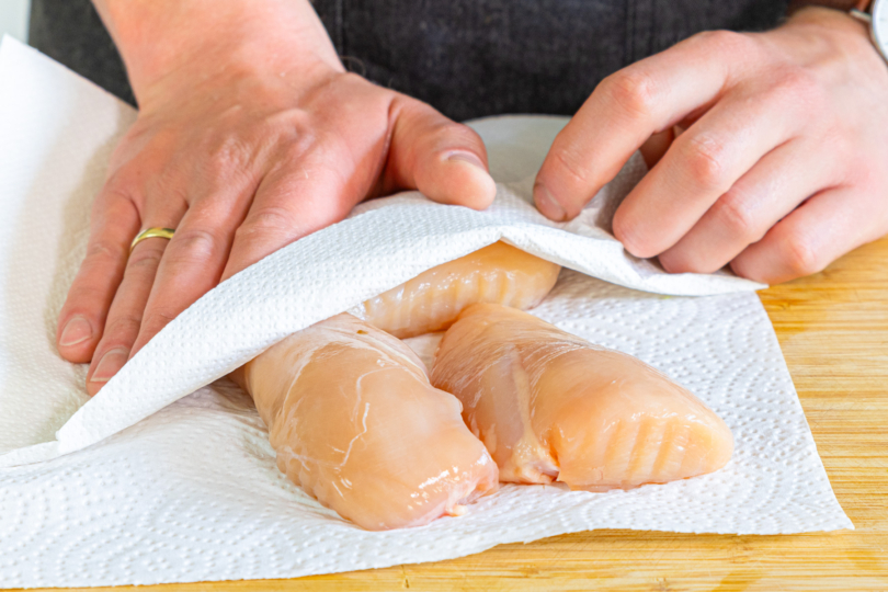 Fleisch abtupfen