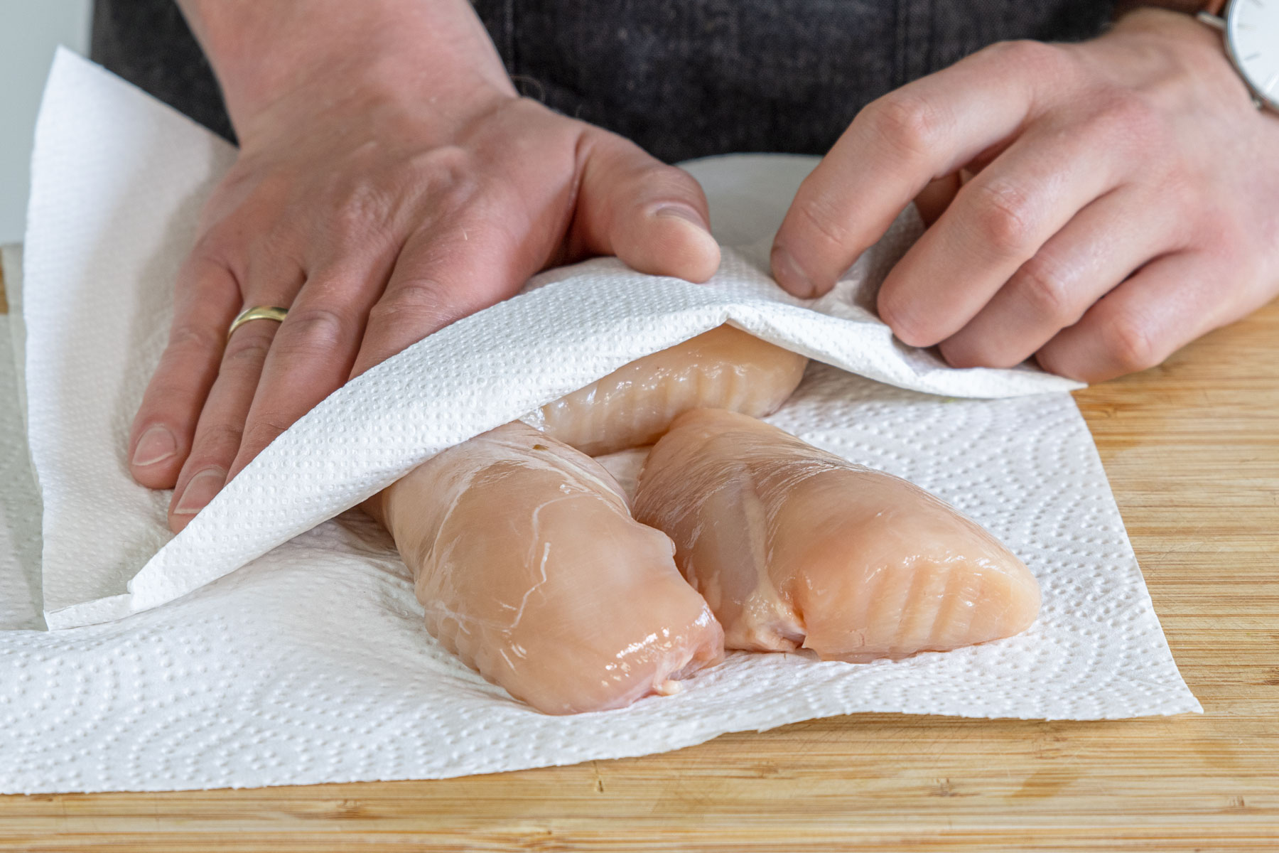 Fleisch abtupfen