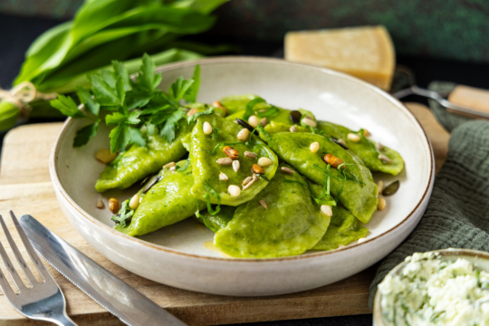 Bärlauch-Ravioli mit Ricotta-Füllung