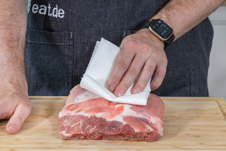 Fleisch abtupfen