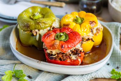 Gefüllte Paprika mit Hackfleisch aus dem Ofen