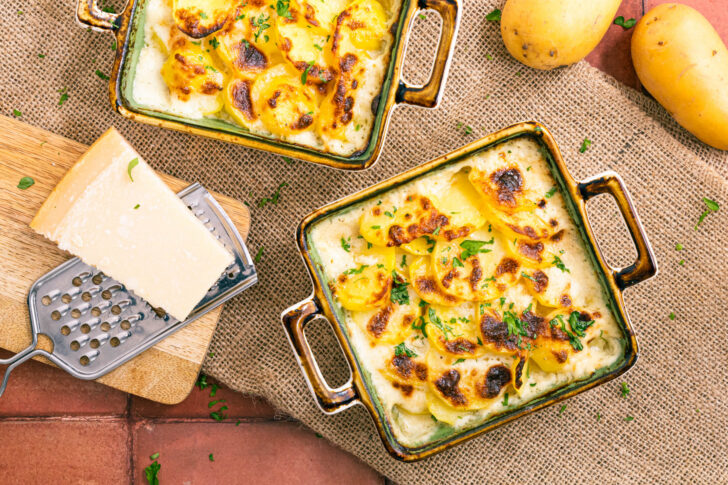 Kartoffelgratin mit rohen Kartoffeln