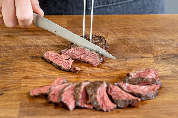 Onglet in Scheiben schneiden