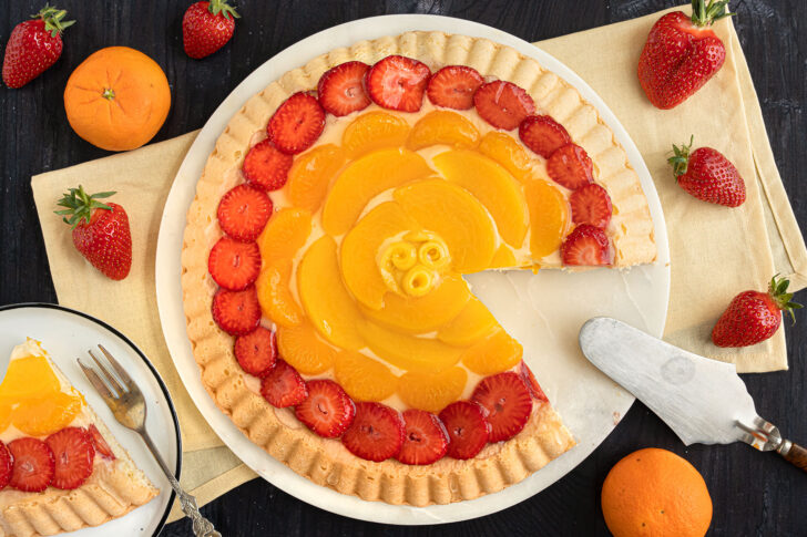 Obstkuchen mit Pudding