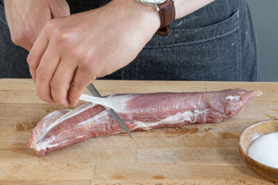 Schweinefilet parieren