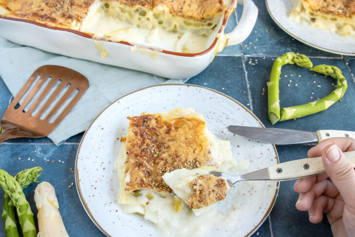 Vegetarische Spargellasagne