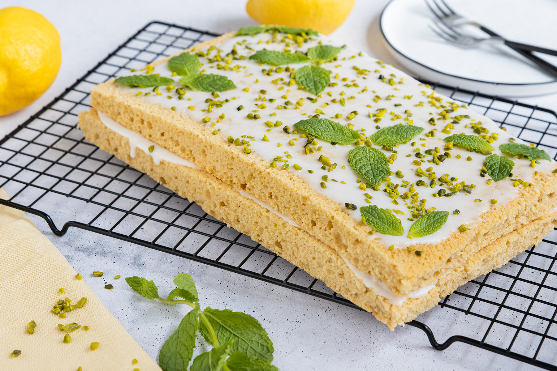 veganer Zitronenkuchen vom Blech