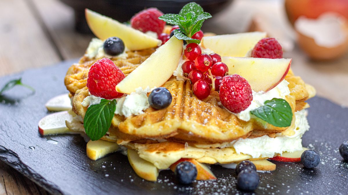 Einfache Apfelwaffeln | Rezept