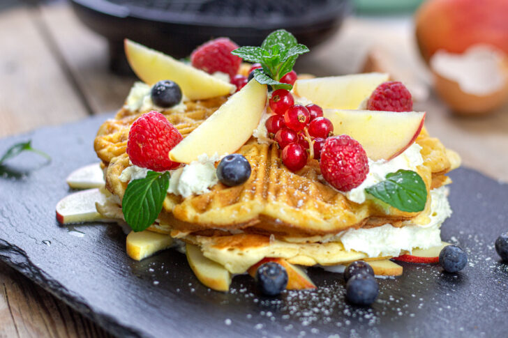 einfache Apfelwaffeln