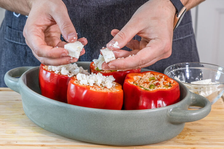 Gefüllte Paprika mit Reis und Feta