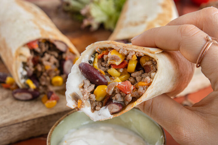 Mexikanische Wraps mit Hackfleisch