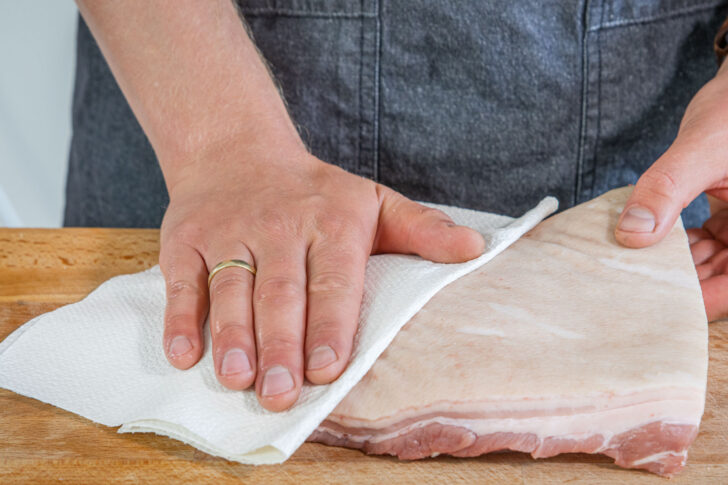 Fleisch abtupfen