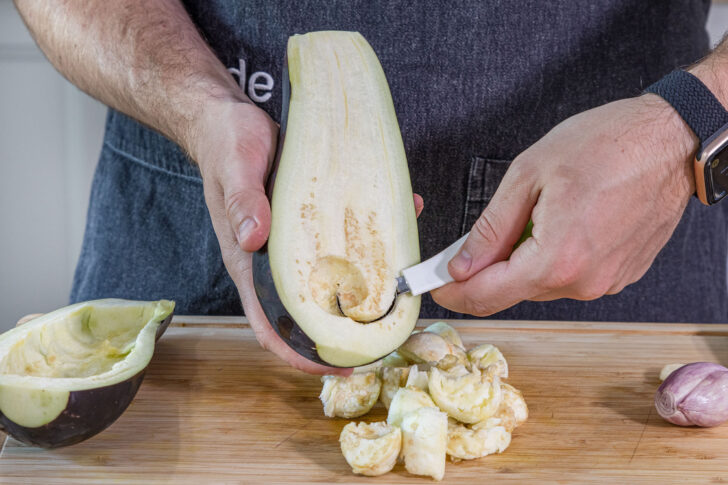 Aubergine aushöhlen