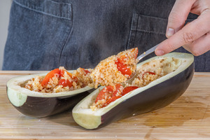 Auberginen vegetarisch füllen