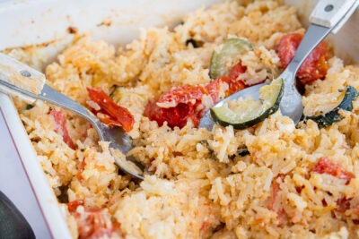 Reisauflauf: Baked Feta-Reis