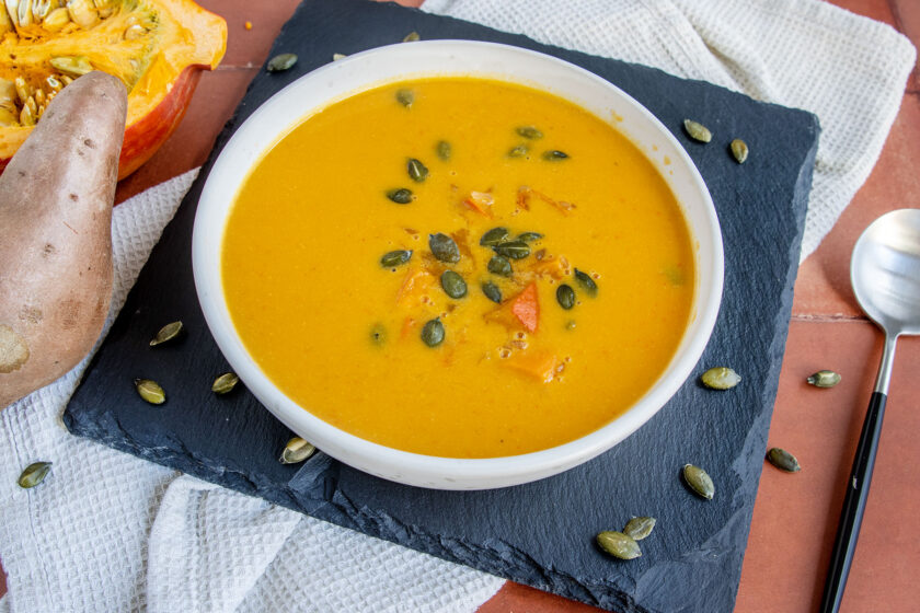 Cremige Kürbis-Süßkartoffel-Suppe