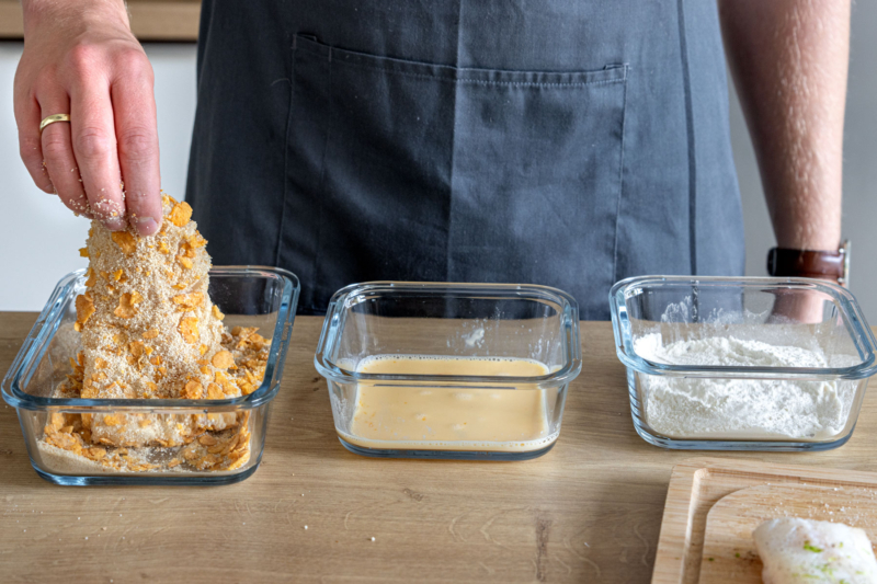 Kabeljau panieren mit Cornflakes Panade | Rezept