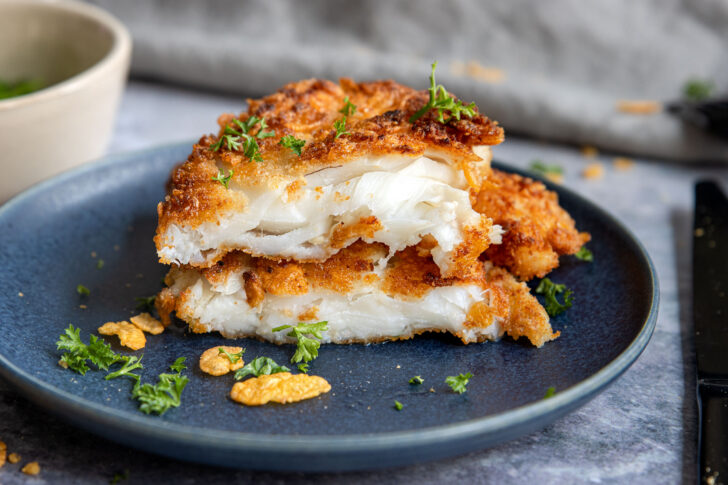 Kabeljau panieren mit Cornflakes Panade