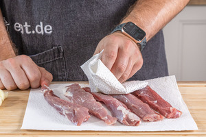 Fleisch abtupfen