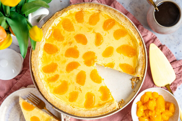 Mandarinen-Schmand-Torte nach Omas altem Rezept top-down
