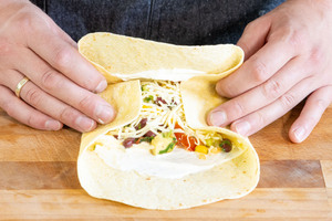 mexikanischen Wrap falten