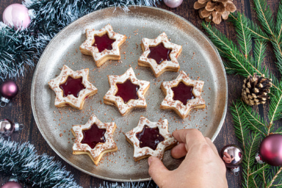 Mürbeteigplätzchen mit Marmelade
