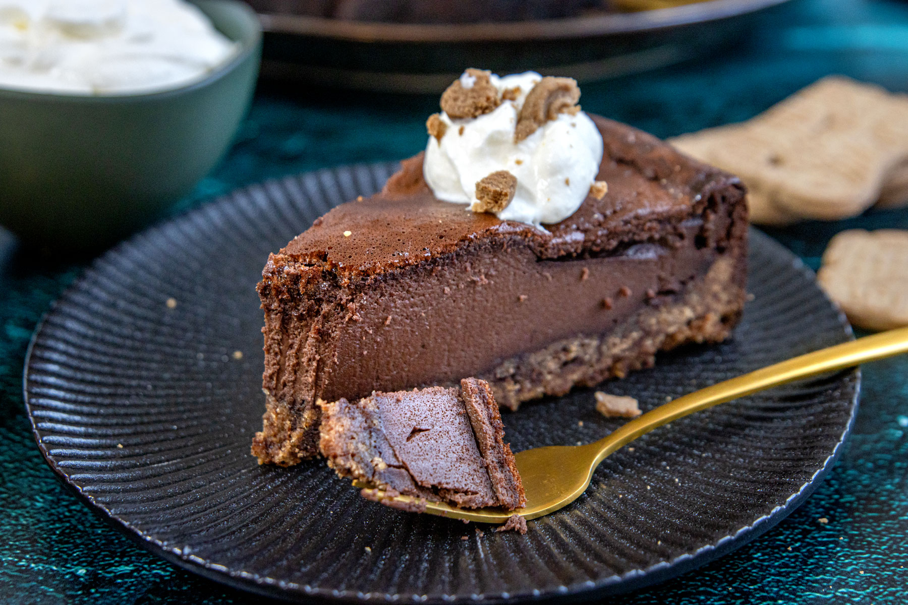 Schoko-Cheesecake mit Spekulatiusboden