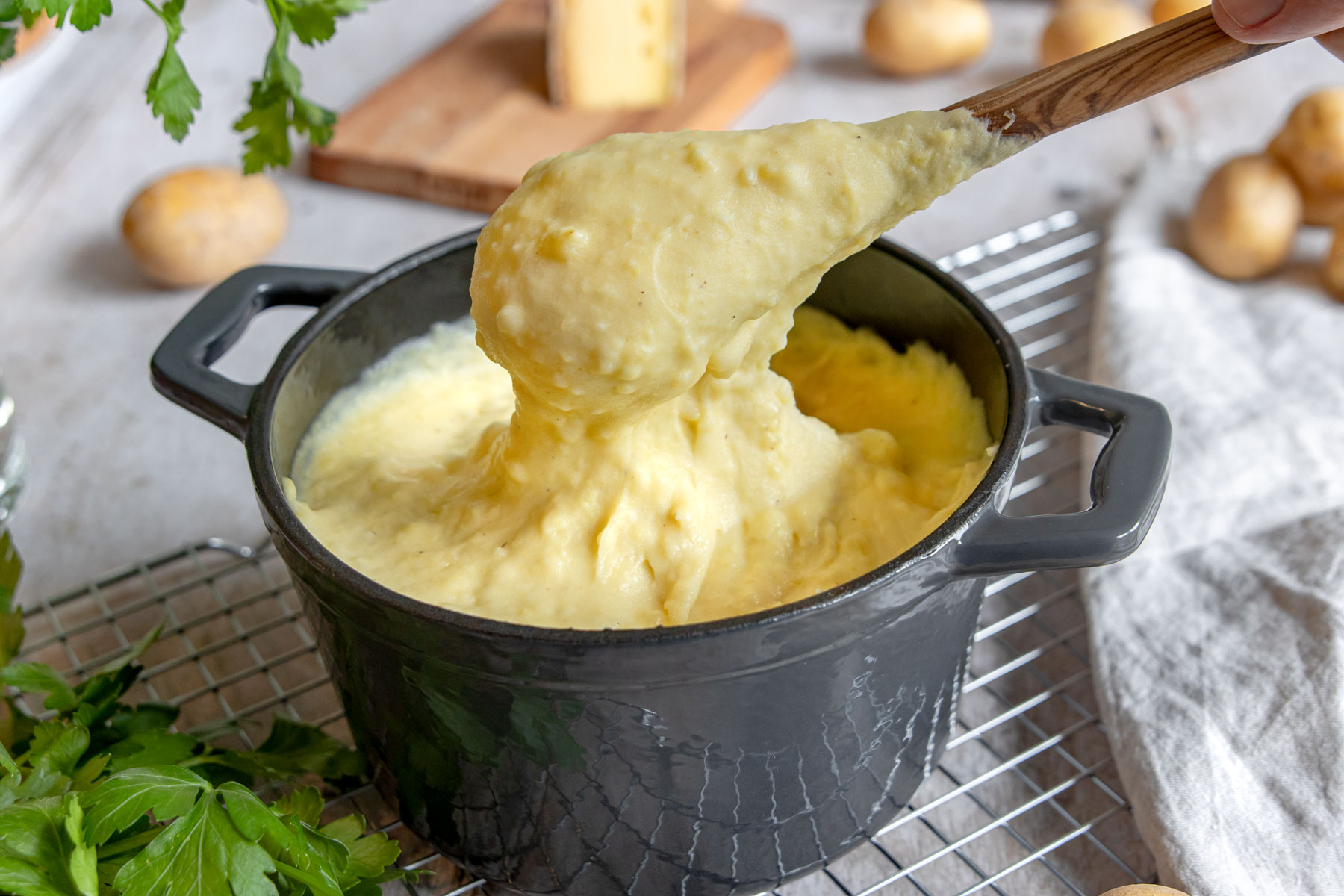 Kartoffelpüree mit Käse Aligot