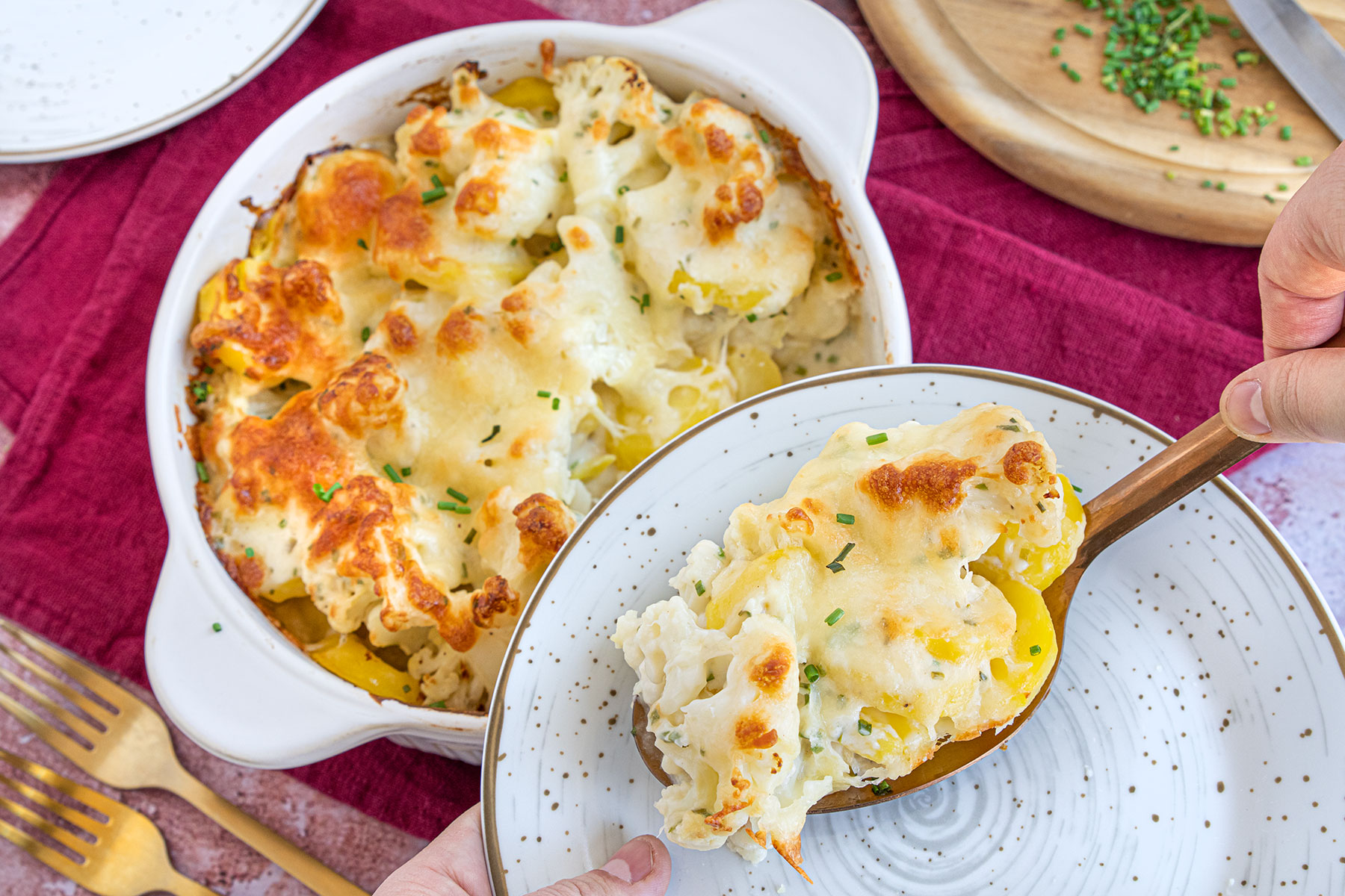 Blumenkohl-Kartoffel-Gratin