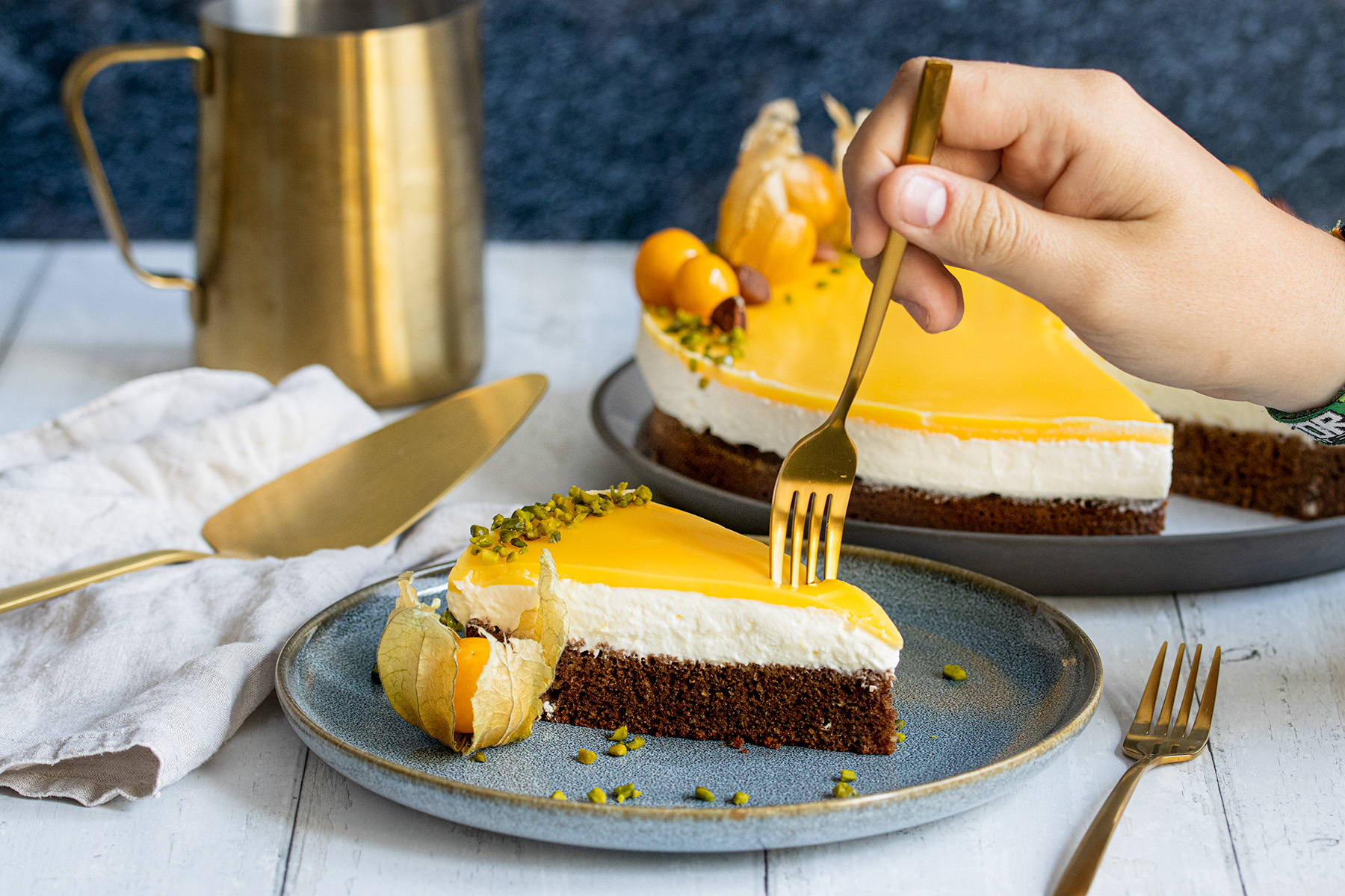 Eierlikörkuchen mit Sahne