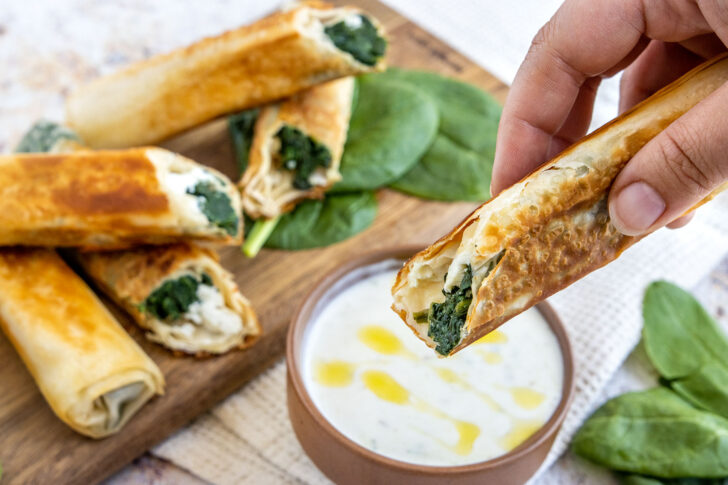 Filoteig mit Spinat und Feta