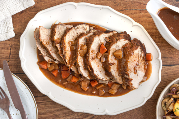 klassisch geschmorter Kalbsbraten
